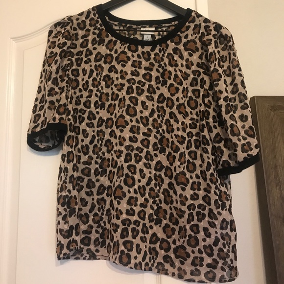 animal print sheer top